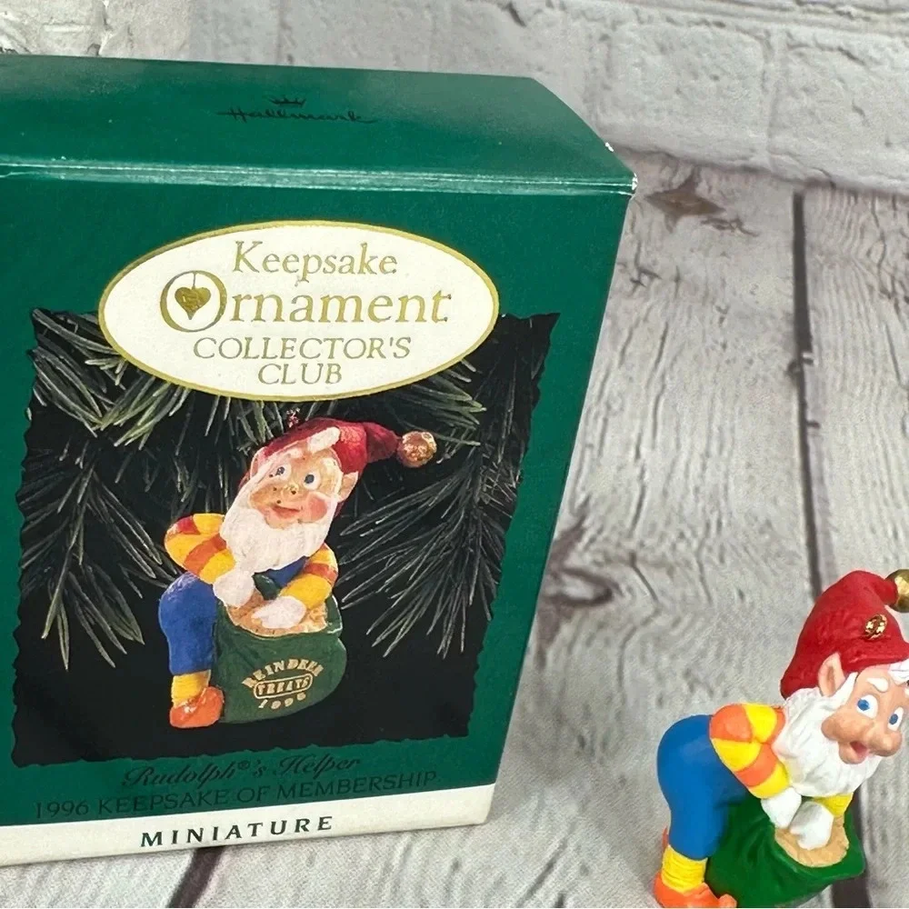 Vintage hallmark Keepsake Ornament 1996 miniature rudolph's helper
